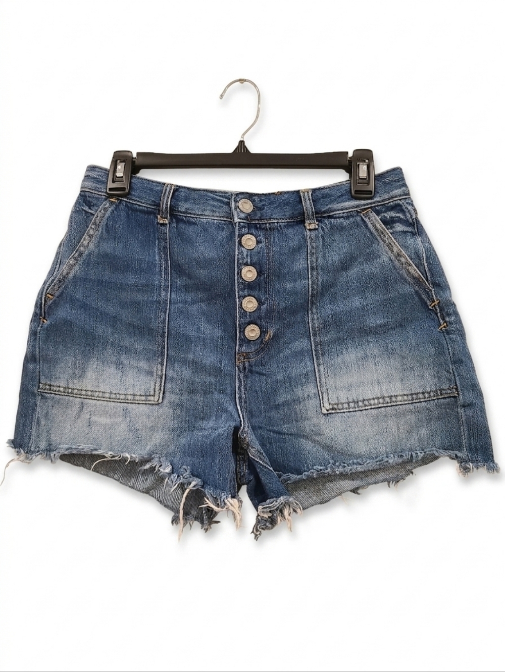 Free People We The Free Jesse Carpenter Denim Distressed Hem Shorts